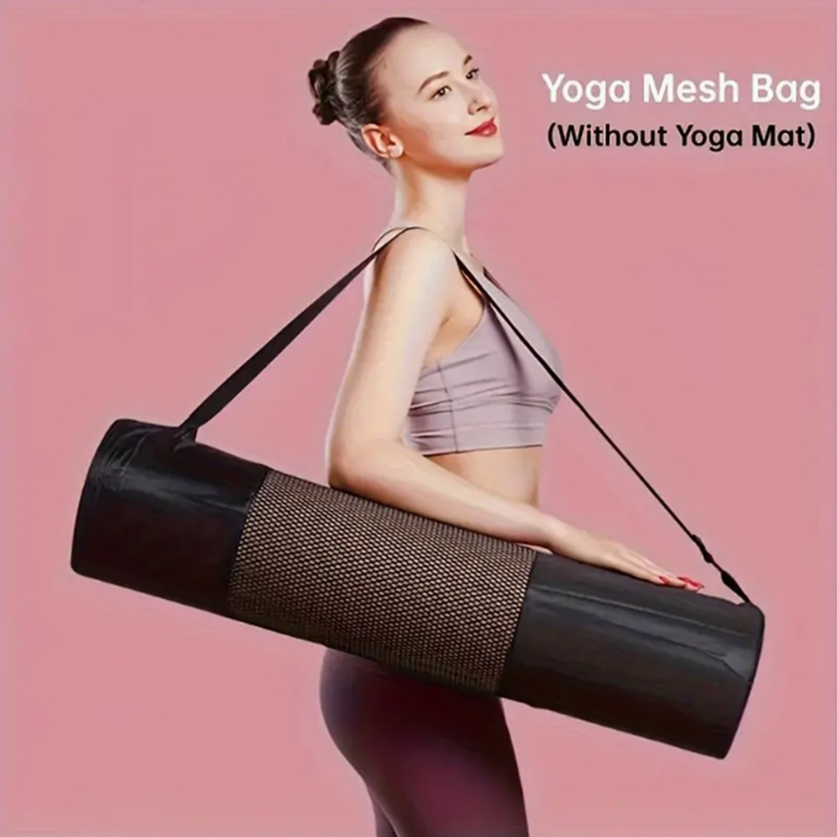 Women'S Bags Everyday - กระเป๋าตาข่ายใส่เสื่อโยคะแบบระบายอากาศได้ 1 ใบ - ผ้าอ็อกซ์ฟอร์ดทนทาน สีดำ