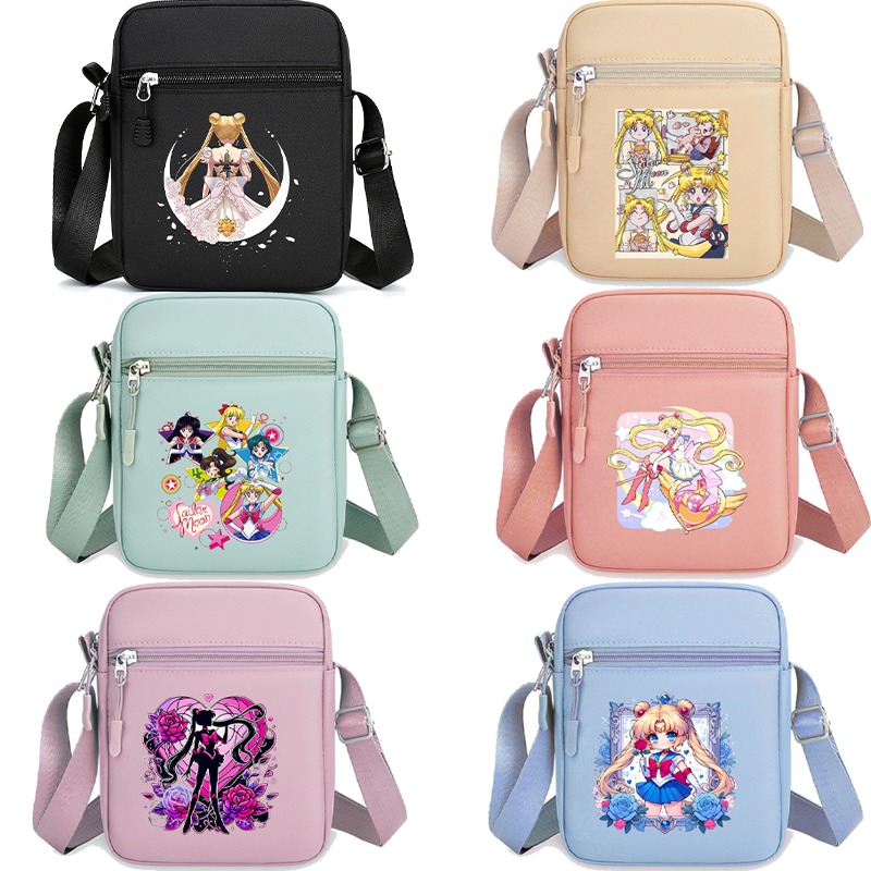 Women'S Bags Everyday - กระเป๋าสะพายไหล่เซเลอร์มูน กระเป๋าสะพายข้างน่ารักสำหรับทุกเพศ กระเป๋าถือพิมพ์ลายการ์ตูนอนิเมะ กระเป๋าถือแฟชั่นพกพาสำหรับผู้หญิง ของขวัญสำหรับงานปาร์ตี้