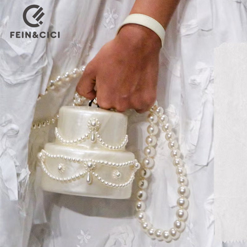 Women'S Evening Bags - เค้กรูปร่างกระเป๋าคลัทช์อะคริลิคสีมุกชุดราตรีกระเป๋าสตางค์กระเป๋าลูกปัดกล่องกระเป๋าถือ