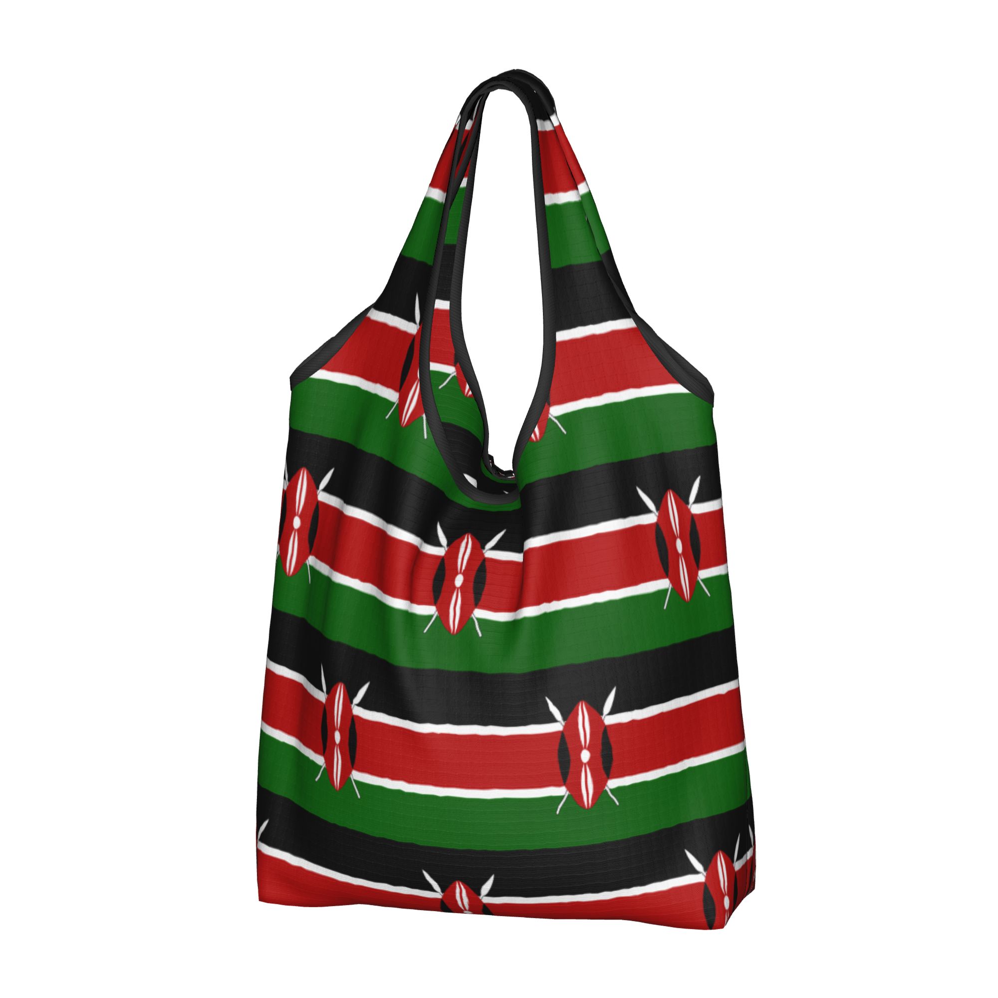 Women Bags Kenya - กระเป๋าช้อปปิ้งลายธงชาติเคนยา กระเป๋าสะพายสำหรับผู้หญิง กระเป๋าพกพา ลายธงชาติเคนยา กระเป๋าใส่ของชำ