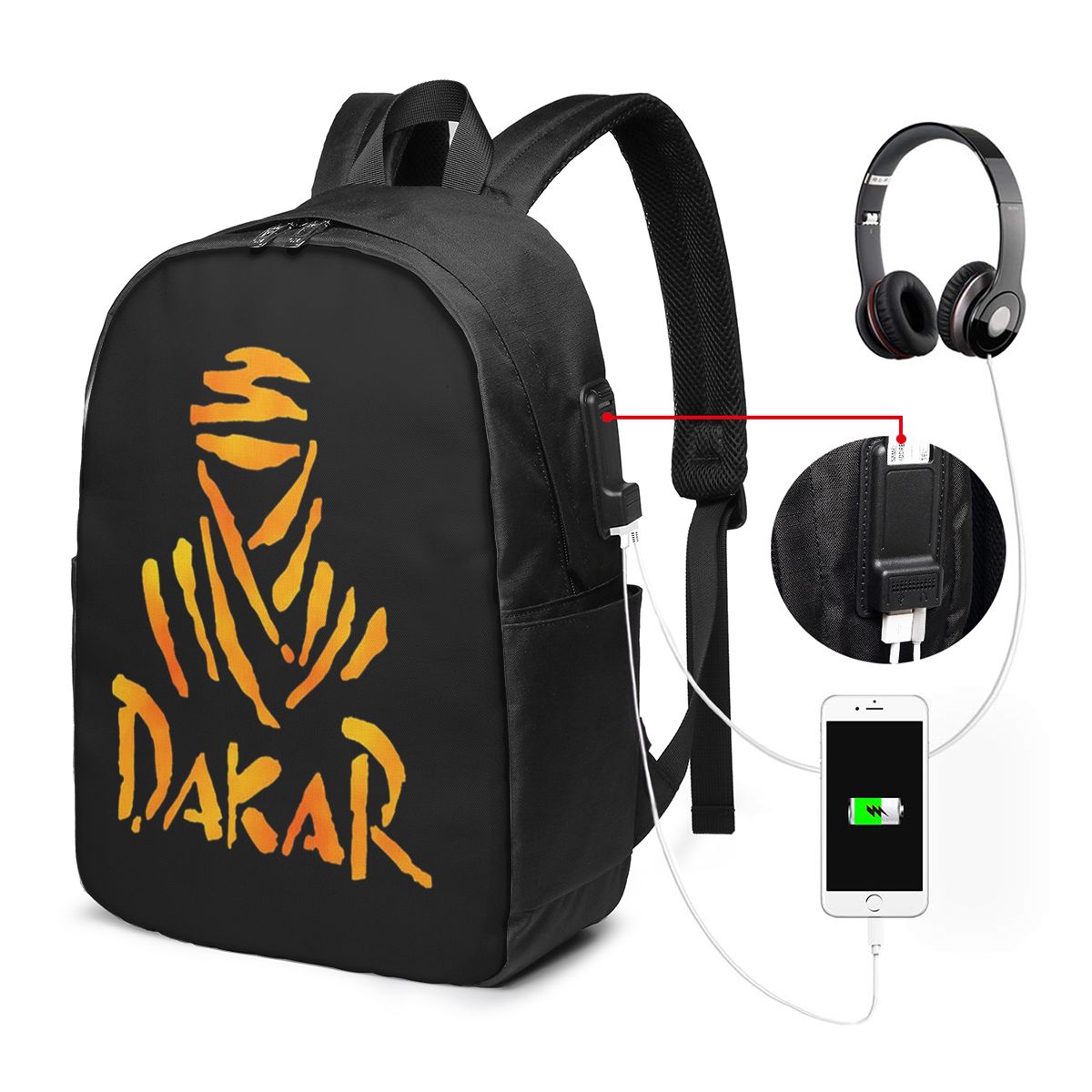 Womens Backpack - ดาการ์ แรลลี่กระเป๋าเป้สะพายหลังสำหรับมอเตอร์ไซค์ กระเป๋าใส่โน๊ตบุ๊ค กระเป๋าคอมพิวเตอร์ กระเป๋านักเรียน กระเป๋าสะพายแล็ปท็อปสำหรับผู้ชายผู้หญิง