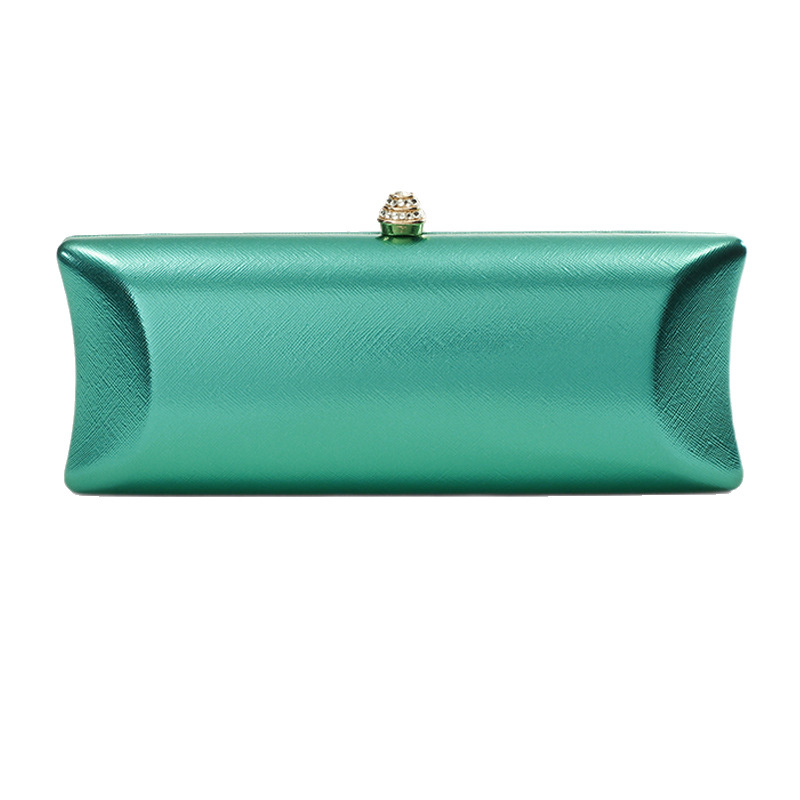 Women'S Evening Bags - กระเป๋าคลัทช์ทรงกล่องยาวคลาสสิกสำหรับผู้หญิง กระเป๋าหรูสีเขียวสำหรับงานแต่งงาน กระเป๋าอเนกประสงค์สีพื้นเรียบง่ายพร้อมสายสะพาย