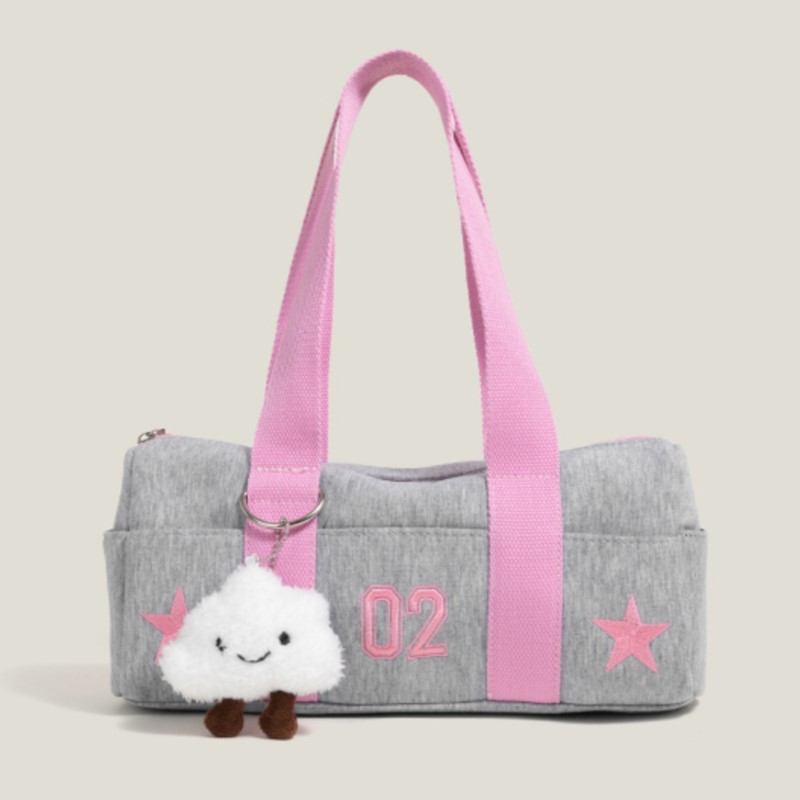 Women Bags Grey - Harajuku สีเทากระเป๋าถือผ้าใบกระเป๋า Y2k ผู้หญิงกีฬาขนาดใหญ่ความจุกระเป๋าสะพายลําลองหญิงขนาดใหญ่ความจุใต้วงแขนกระเป๋า 2025