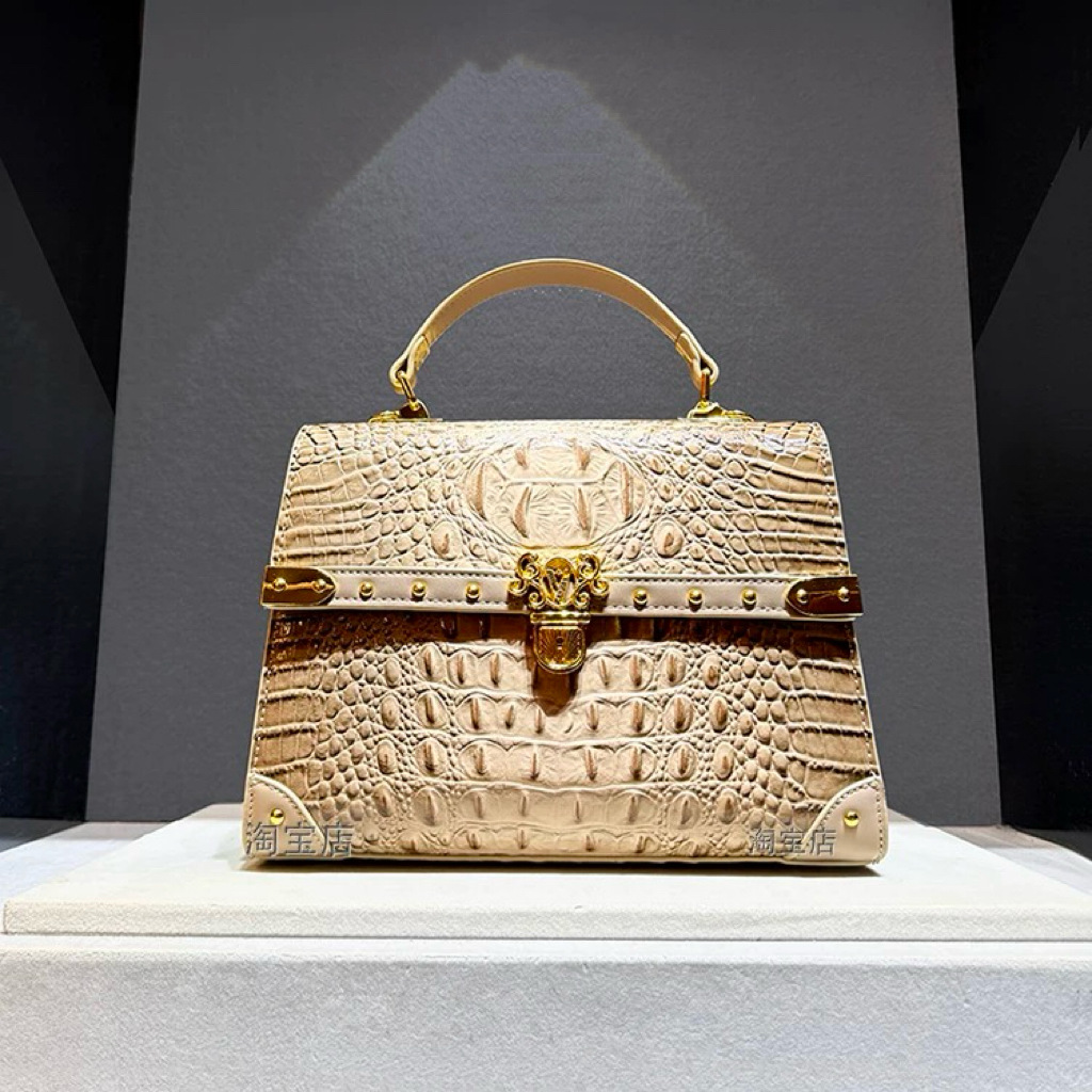 Women Bags Branded Sale - Luxury Designer ยี่ห้อใหม่หนังแฟชั่นจระเข้พิมพ์กระเป๋าถือผู้หญิงแฟชั่นไหล่เดี่ยว Crossbody ล็อคกระเป๋าขายร้อน