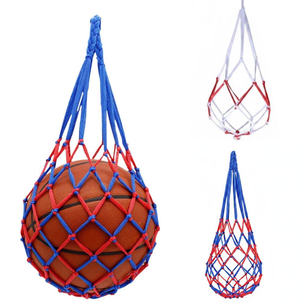 Mesh Net Bag - กระเป๋าตาข่ายใส่ลูกบอลเดี่ยว บาสเก็ตบอล ฟุตบอล ซอคเกอร์ ถุงตาข่ายเก็บของ กระเป๋าใส่ลูกบอลกีฬาแบบพกพา