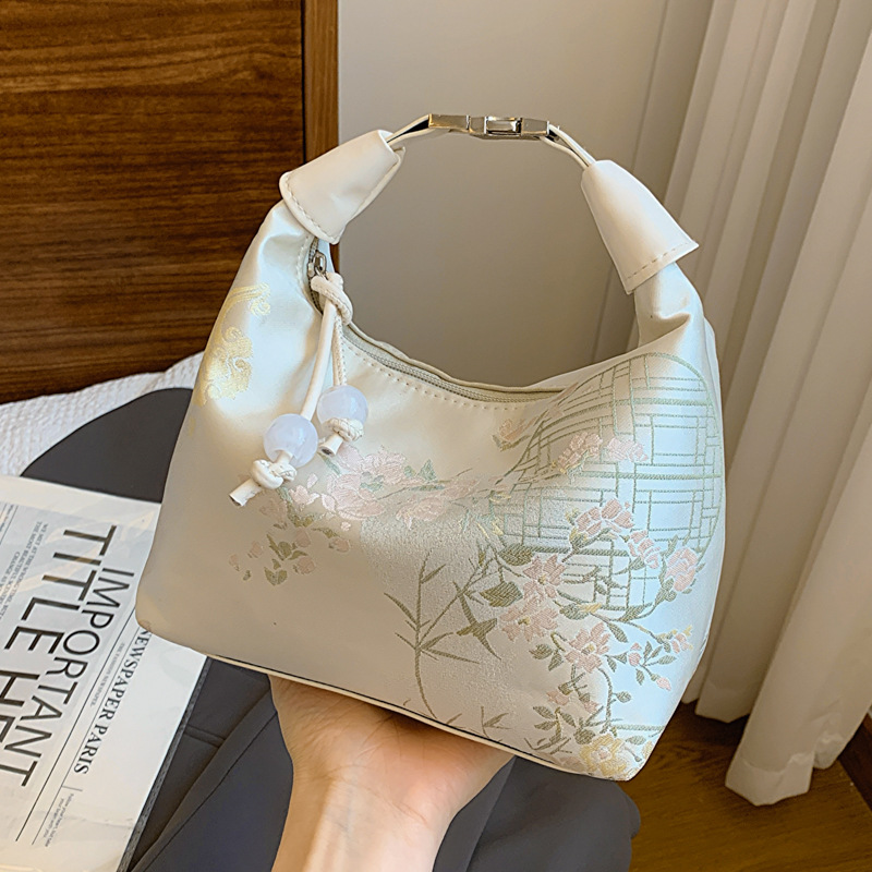 Women'S Evening Bags - กระเป๋าคาดข้อมือสไตล์จีนโบราณสำหรับผู้หญิงอุปกรณ์เสริมฮั่นฝูอเนกประสงค์กระเป๋าถือผ้าปักลูกไม้กระเป๋าสะพายข้าง