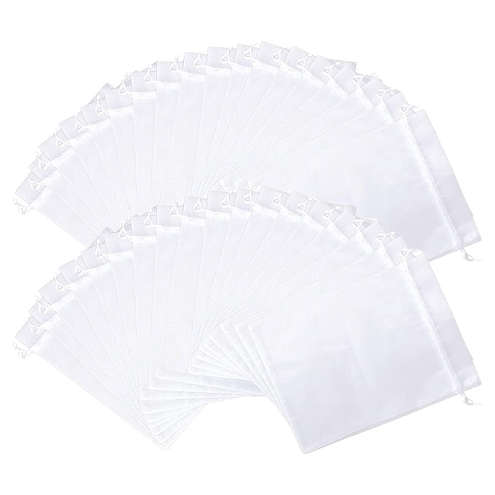 Mesh Net Bag - ถุงตาข่ายป้องกันผลไม้ 50 ชิ้น พร้อมเชือกรูด สำหรับป้องกันต้นไม้ผลไม้และผักในสวน
