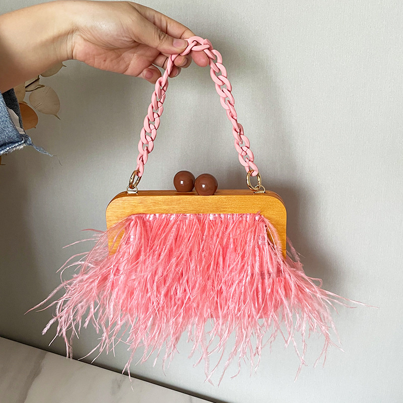 กระเป๋าคลัทช์ขนนกกระจอกเทศสุดห - Women'S Bags Holiday บทวิจารณ์และราคา
