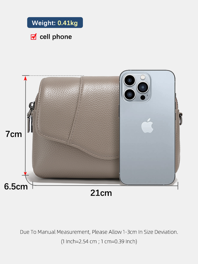 เซนซี่กระเป๋าสะพายข้างหนังวัวแ - Women Bags Grey บทวิจารณ์และราคา