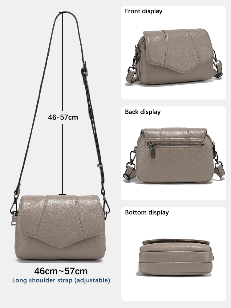 เซนซี่กระเป๋าสะพายข้างหนังวัวแ - Women Bags Grey บทวิจารณ์และราคา