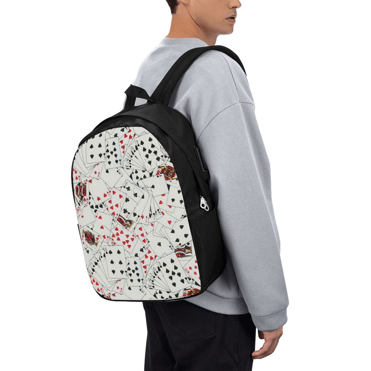 กระเป๋าเป้สะพายหลังลายไพ่โป๊กเ - Womens Backpack บทวิจารณ์และราคา