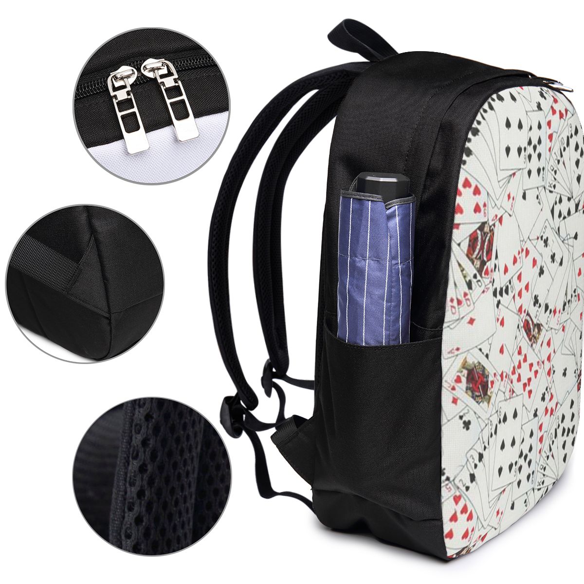 กระเป๋าเป้สะพายหลังลายไพ่โป๊กเ - Womens Backpack บทวิจารณ์และราคา