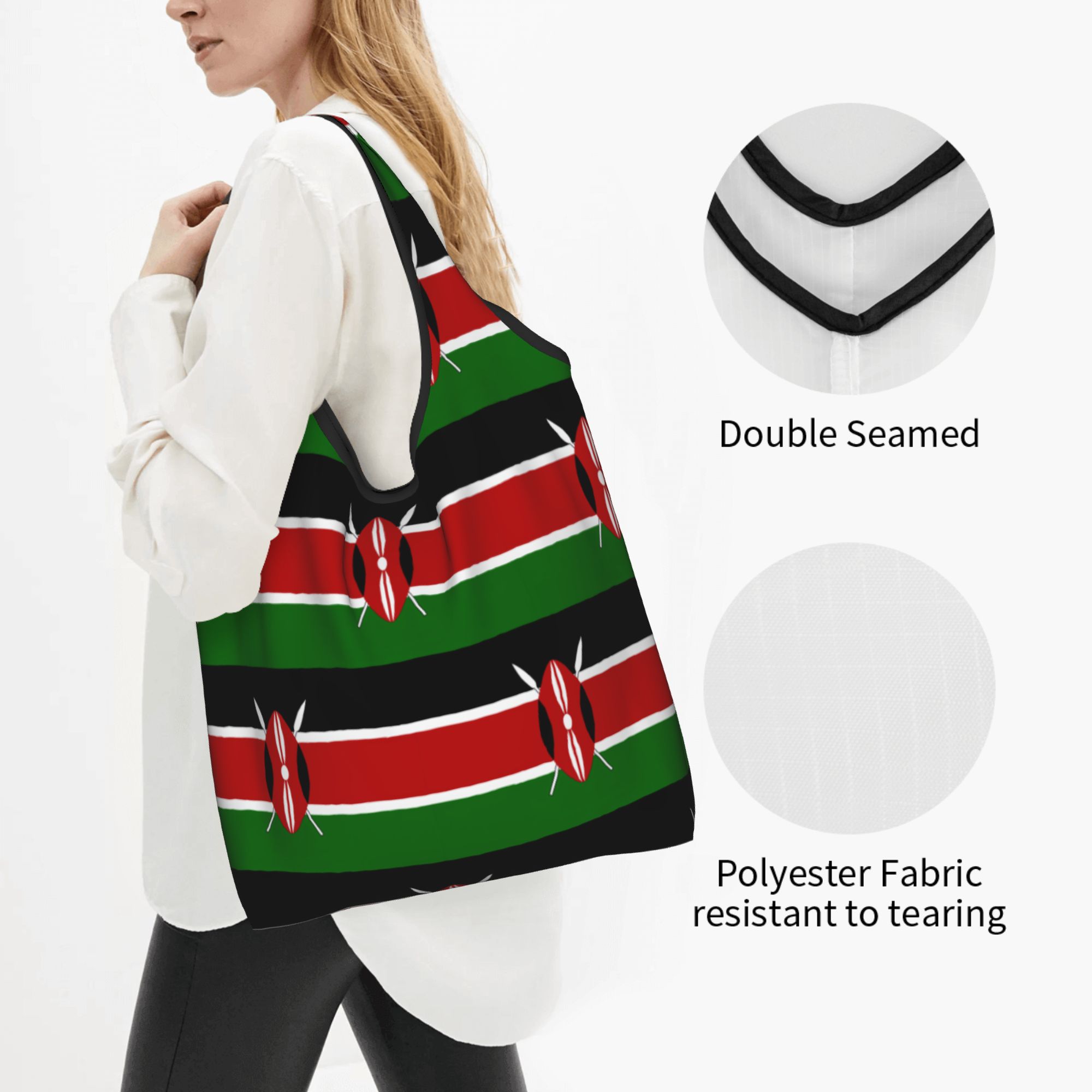 กระเป๋าช้อปปิ้งลายธงชาติเคนยา  - Women Bags Kenya บทวิจารณ์และราคา