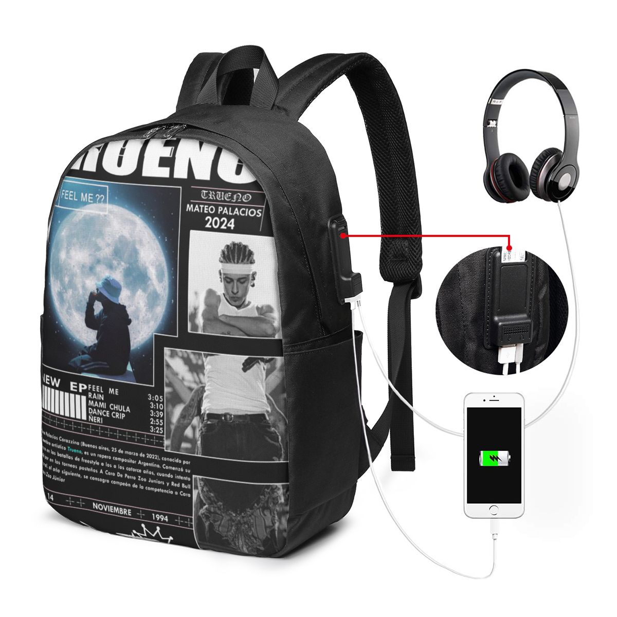 กระเป๋าเป้สะพายหลังฮิปฮอปตลกๆ  - Womens Backpack บทวิจารณ์และราคา