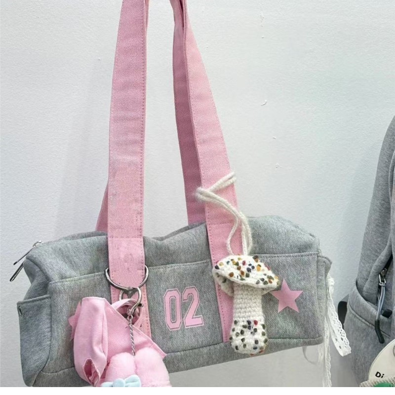 Harajuku สีเทากระเป๋าถือผ้าใบก - Women Bags Grey บทวิจารณ์และราคา