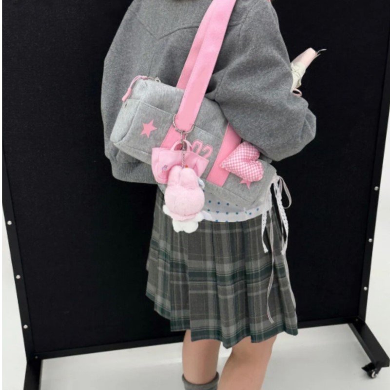 Harajuku สีเทากระเป๋าถือผ้าใบก - Women Bags Grey บทวิจารณ์และราคา
